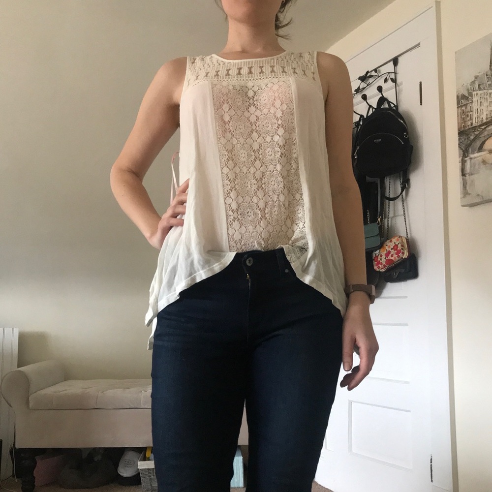 White Lacey Top